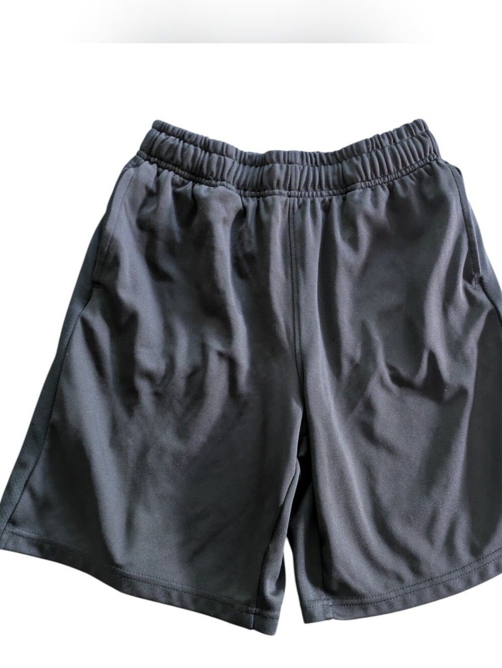 Kids Black Athletic Shorts with Elastic Waist